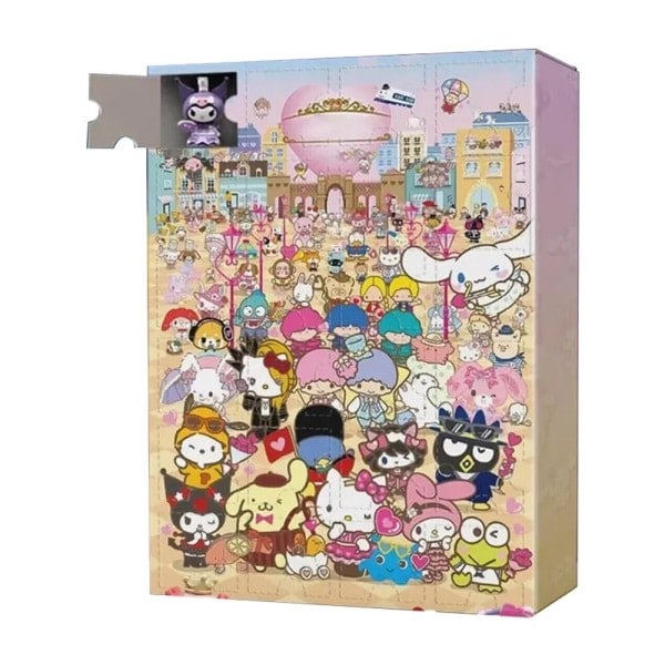 Tecknad söt jul adventskalender Kuromi Melodi Cinnamoroll Kawaii Toy