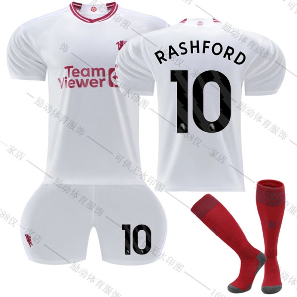 23/24 Uusi Kausi Vieras (2) Manchester United  F.C. RASHFORD Nro 10 Lapsen Jersey-paket Barn-22