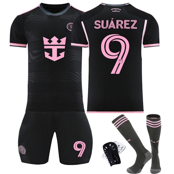 2024-25 Miami Hjemme- og Udebanetrøje nr. 10 Messi 9 Suarez Fodboldtrøje Sportstøj-dragt-nr. 10 + Strømper 18(100-110cm)