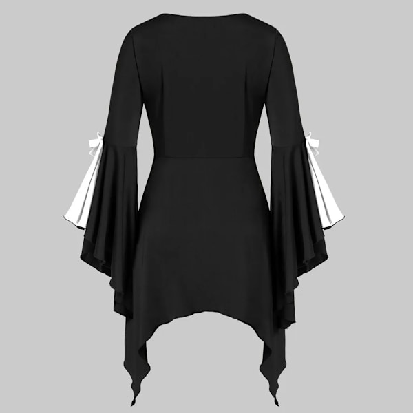 Viking pirat cosplay kostymer Halloween heks kostyme middelalder steampunk dame off shoulder t-skjorte bandasje vest L L Silver