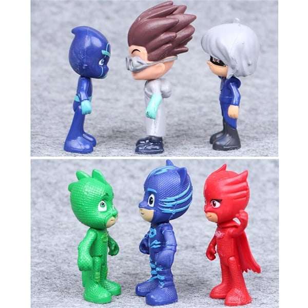 6st/ Set PJ Masker Karaktär Figurer Leksak W Z
