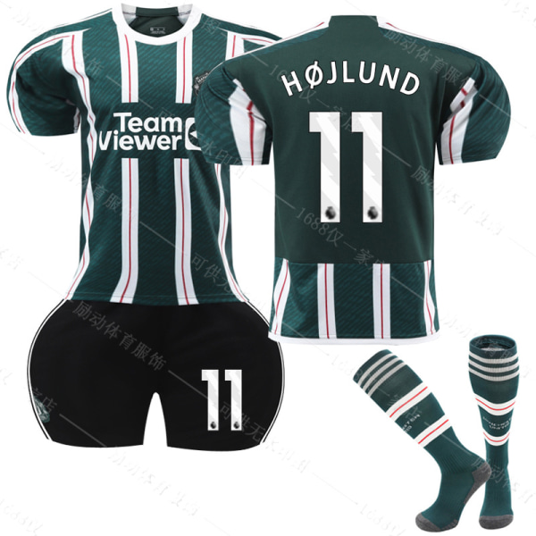 23/24 Ny sesong Borte Manchester United F.C. HOJLUND Nr 11 Barn Jersey-pakke Barn-18