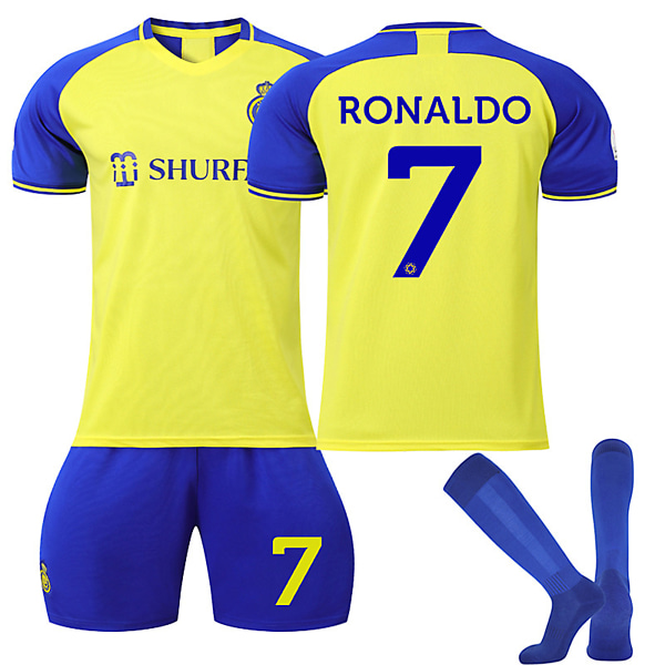 22/23 Ny sesong Hjem Al-Nassr F.C. RONALDO Nr 7 Barn Jersey-pakke Barn-24