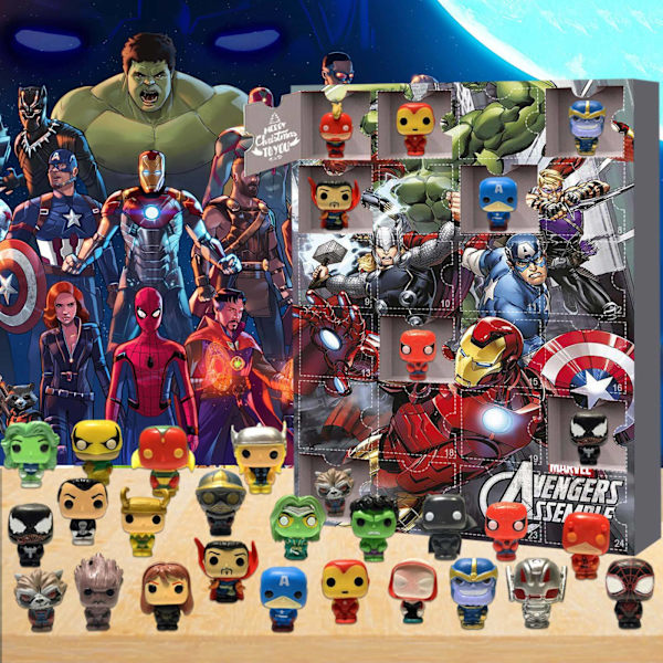 Julkalender Marvel Figurmodell Nedräkningskalender Blind Box för Barn