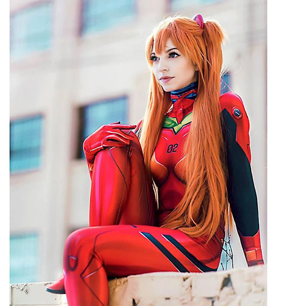 Anime Eva Cosplay-asu Asuka Tights Maillot Ayanami Langley Halloween Partypuku Punainen Red L