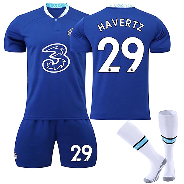 22/23 Ny sesong Hjem Chelsea F.C. HAVERTZ Nr 29 Barn Jersey-pakke Barn-18