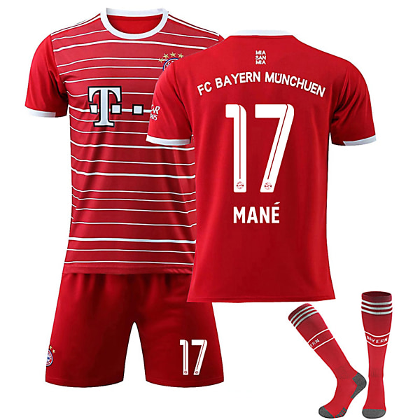 22/23 Uusi kausi Koti FC Bayern München MANE Nro 17 Lapsen pelipaitapaketti Barn-28