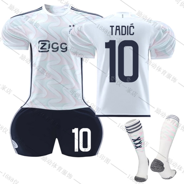 23/24 Ny säsong Borta Amsterdamsche Football Club Ajax TADIC Nr 10 Barn Jersey-paket Barn-18