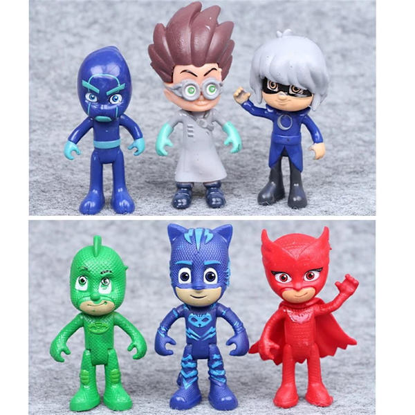 6st/ Set PJ Masker Karaktär Figurer Leksak W Z