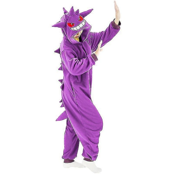 Gengar drakt heldress pysjamas Halloween jul one piece kigurumi for menn kvinner - WELLNGS XL