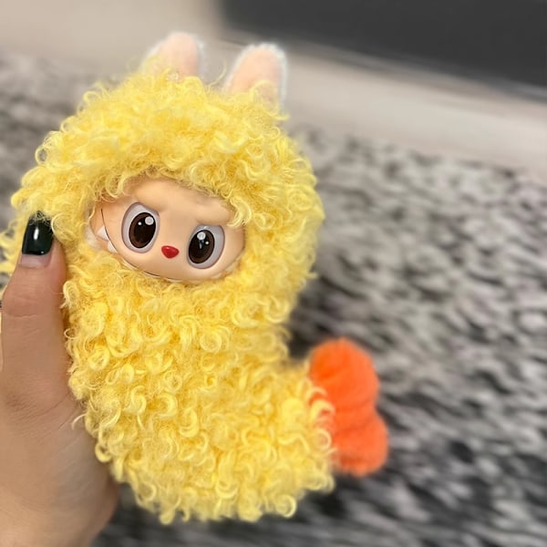 /NN/Lämplig för första/tredje generationen av LABUBU söta kläder, friterade räkbebiskläder (docka ingår ej Fried Shrimp Dress (Curved)