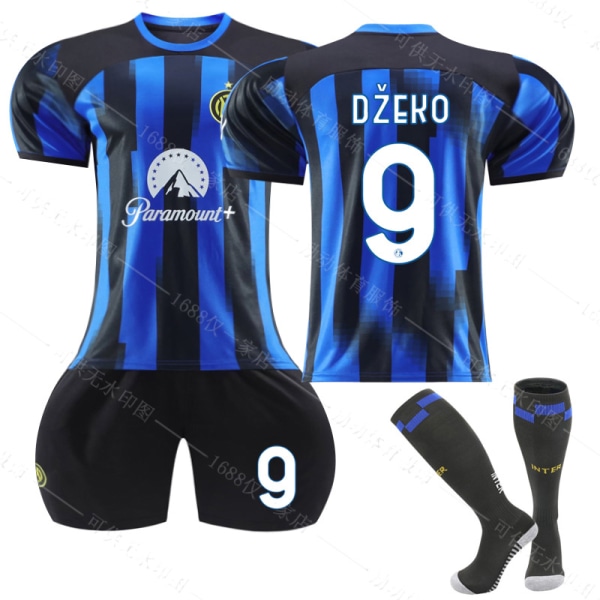 23/24 Ny säsong Hem Inter Milan F.C. DZEKO Nr 9 Barn Jersey-paket Barn-28