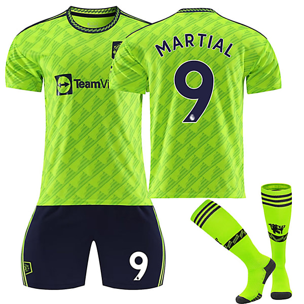 22/23 Ny sesong Borte(2) Manchester United F.C. MARTIAL Nr 9 Barn Jersey-pakke Barn-18