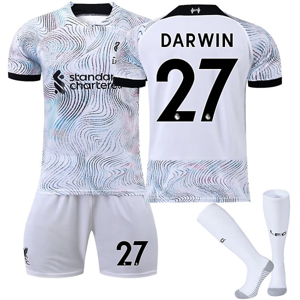 22/23 Ny säsong Borta Liverpool F.C. DARWIN Nr 27 Barn Jersey-paket Barn-16