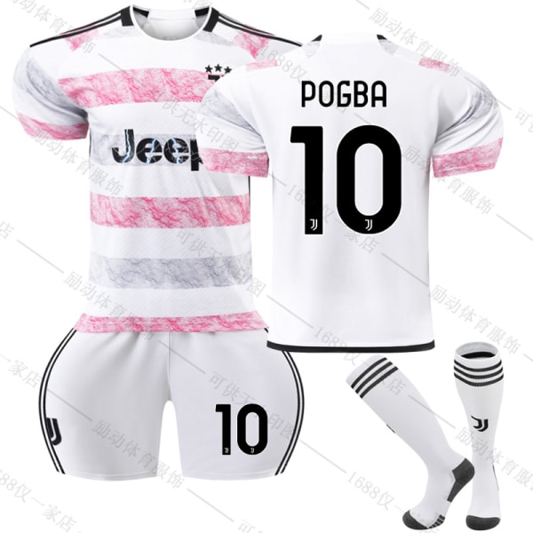 23/24 Ny säsong Borta Juventus F.C. POGBA Nr 10 Barn Jersey-paket Barn-16