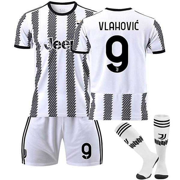 22/23 Ny säsong Hem Juventus F.C. VLAHOVIC Nr 9 Barn Jersey-paket Barn-22