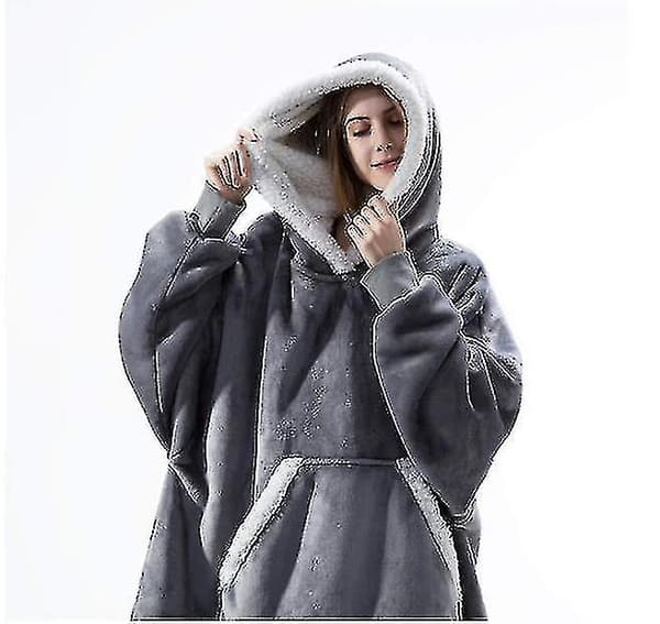 Oversized hettegenser i fleece Varm bærekraftig lammeskinnsfløyel