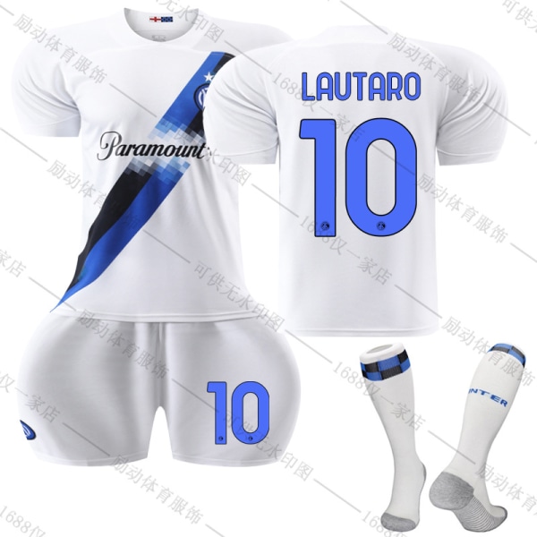 23/24 Ny sesong Borte Inter Milan F.C. LAUTARO Nr 10 Barn Jersey-pakke Barn-20