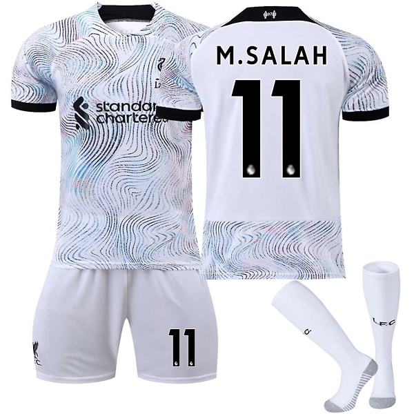 22/23 Ny säsong Borta Liverpool F.C. M.SALAH Nr 11 Barn Jersey-paket Barn-16