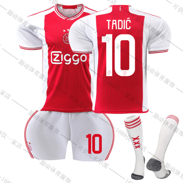 23/24 Ny säsong Hem Amsterdamsche Football Club Ajax TADIC Nr 10 Barn Jersey-paket Barn-18