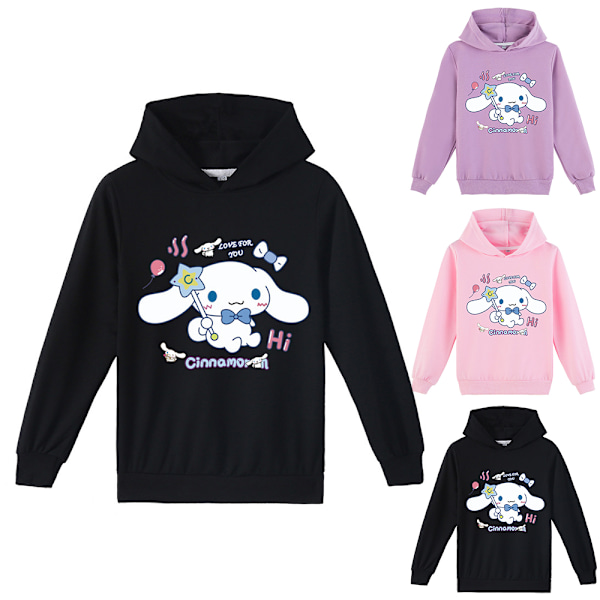 Lasten Tyttöjen Cinnamoroll Painettu Hupullinen Paita Pitkähihainen Toppi Vaaleanpunainen Pink 130cm