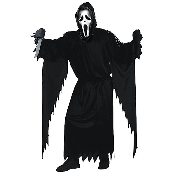 Pelottava Scream Ghost Face -asu Lasten Halloween-juhliin, Fantasiapuvut Pojille ja Tytöille 8-10 Years