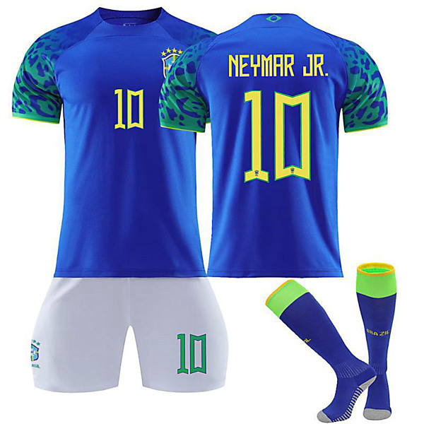 22/23 Ny säsong Landslag Borta Brasilien NEYMAR JR. Nr 10 Barn Jersey-paket Barn-28