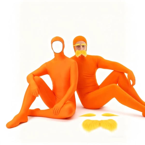 Vuxen Lorax Kostymset (Bodysuit + Skägg) - Perfekt för Halloween & Cosplayfester SS Clothes + Beard z Clothes + Beard S