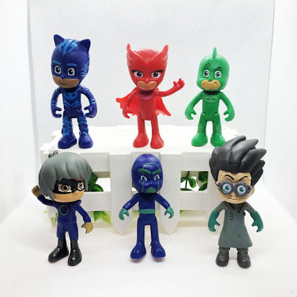 6st/ Set PJ Masker Karaktär Figurer Leksak W Z