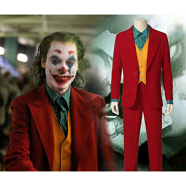 Elokuva Joker Joaquin Phoenix Arthur Fleck Cosplay-asu Halloween Elokuva Joker Cosplay-asu Miehille ja Lapsille Arthur Fleck Täysisetti Halloween F X 1 Set of Clothing XXL