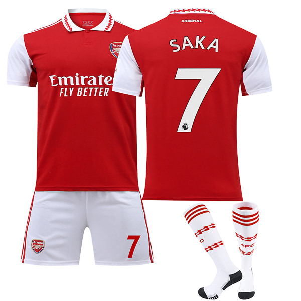 22/23 Ny säsong Hem Arsenal F.C. SAKA Nr 7 Barn Jersey-paket Barn-28