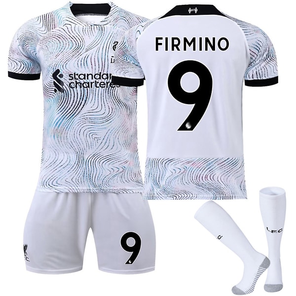 22/23 Uusi kausi Vieras Liverpool F.C. FIRMINO Nro 9 Lapsen pelipaitapaketti Barn-22