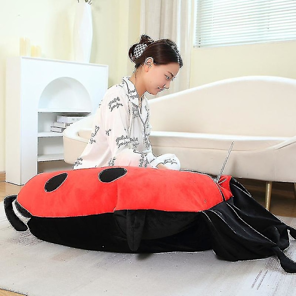 100cm Bærbar Insektplysj Leke Marihøne Fylt Pute Morsom Fest Cosplay Dukke Fylt Myk Plysj Sovepute Barnepresenter (FMY) RTX 100cm
