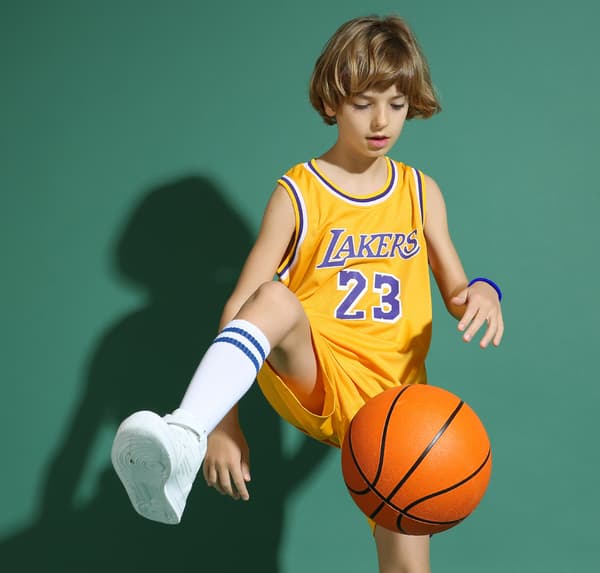 LeBron James No.23 Baskettröja Set Lakers Uniform för barn tonåringar M (130-140CM)