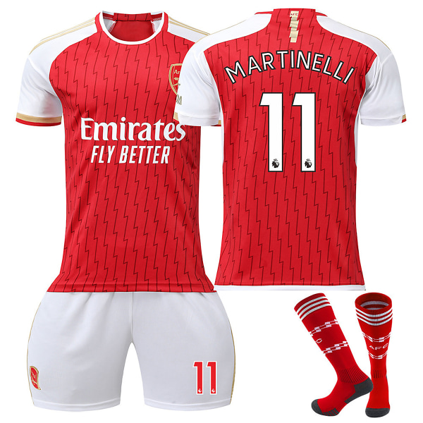 23/24 Ny sesong Hjem Arsenal F.C. MARTINELLI Nr 11 Barn Jersey-pakke Barn-28