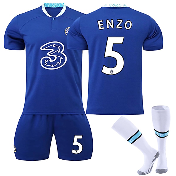 22/23 Ny säsong Hem Chelsea F.C. ENZO Nr 5 Barn Jersey-paket Barn-22