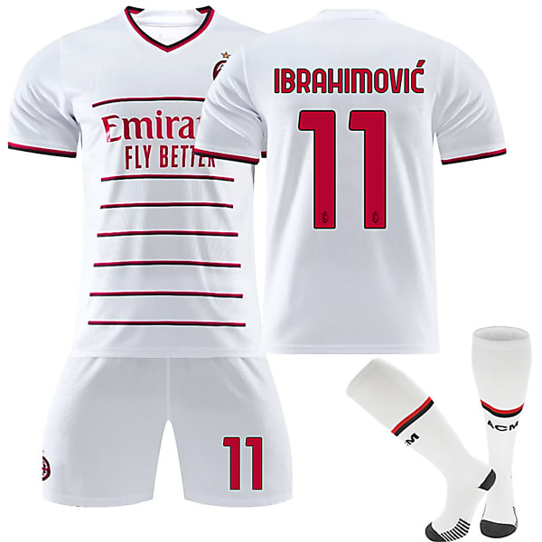 22/23 Ny sæson Ude Associazione Calcio Milan F.C. IBRAHIMOVIC Nr 11 Børnetrøje-pakke Barn-18