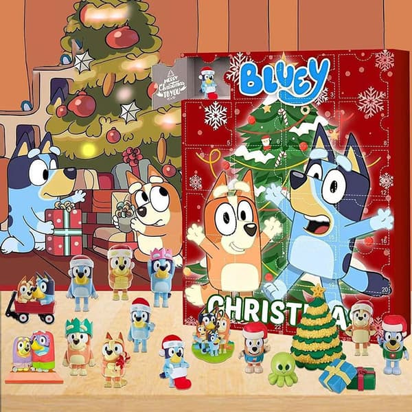Julekalender 2024 med Blåbærposen, Grinch-blindboks, 24-dagers nedtelling Bluey A