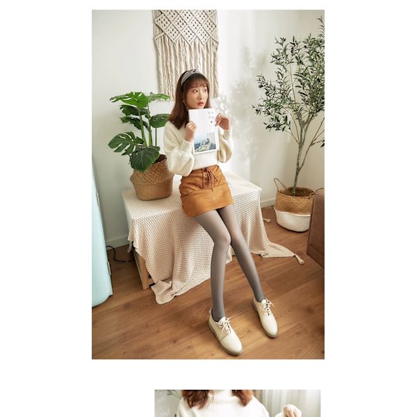 Vintervarma Leggings Dam Tjock Fleece Leggings Hög midja gray Yl gray Z gray 80g with socks