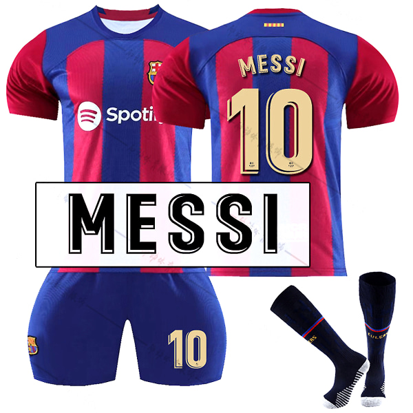 23/24 Ny säsong Hem F.C. Barcelona MESSI Nr 10 Barn Jersey-paket Barn-28