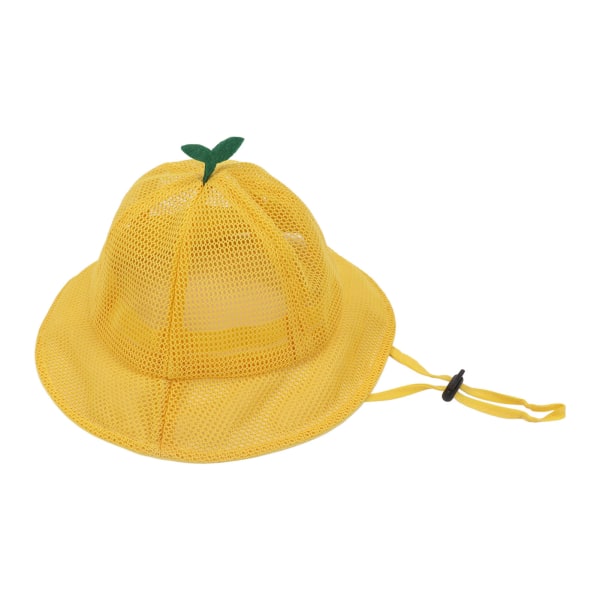 Barnehatt med justerbar snor, søt netting, pustende sommerhatt, gul yellow