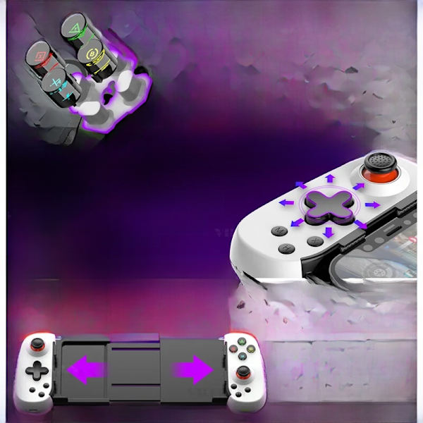 Sort D6DP Trådløs Gamepad med Udvidelse og Turbo Vibration til Android/iOS/Switch/PC Bluetooth-kompatibel Spilcontroller