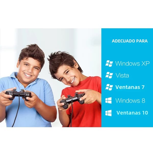 Kablet Gamepad Controller til PS2 Konsol med Dobbelt Vibration, USB Kompatibel med PC