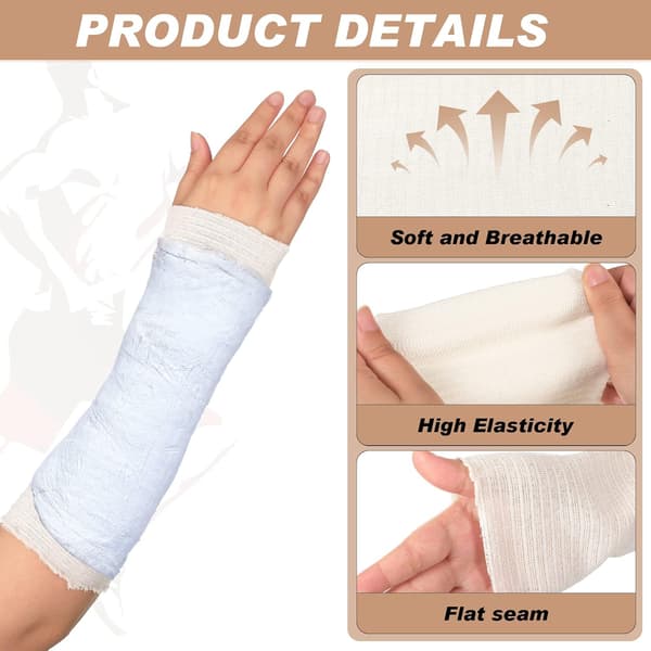 Elastisk tubebind af bomuld, gipsbandage elastisk bandagerulle, komfortabel elastisk gipsærme, egnet til arme, ben og knæ (4,5 CM × 5 M)