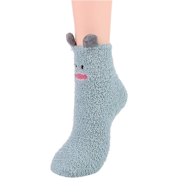 Pehmeät ja lämpimät tossusukat naisille - Superpehmeät mikrokuidut, mukavat nukkumissukat, 6 tai 5 paria 5 Pairs Cute Emotion