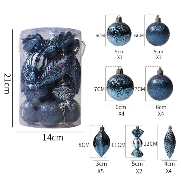Julgranskulor i plast för juldekoration Dark Blue