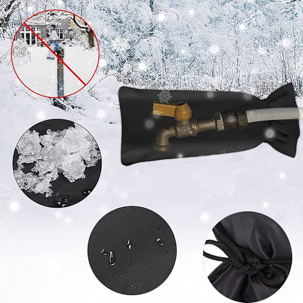 Utomhuskranöverdrag för vinterfrostskydd, 20,4 tum x 8 tum slanganslutningsöverdrag för vinter, återanvändbart tjockare vattentätt isolerat kranöverdrag 25.2"X14" faucet cover