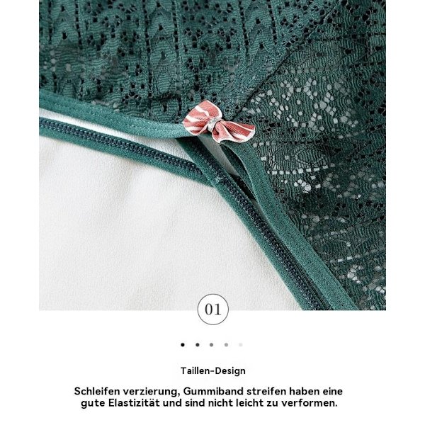 Fyra stycken spetsunderkläder för kvinnor, sexiga, andningsbara, kan bäras länge, midjehöga, stor storlek, triangulär form. XL