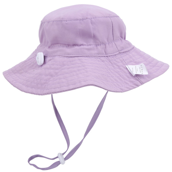 Børns solhat, vindafvisende, trykt strandhat, justerbar solhat, lilla S (46-50) purple S (46-50)