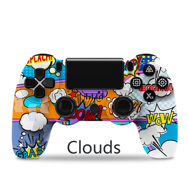 Clouds Trådløs Bluetooth-kontroller med PS4/Slim/Pro, dobbel vibrasjon, kompatibel med Windows, PC, iOS, Android